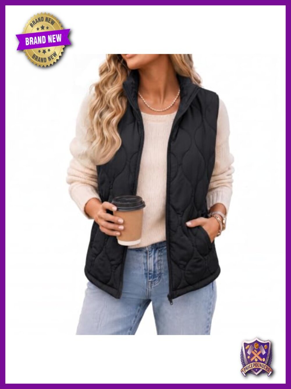 Women's Puffer Vest Lightweight Quilted Coat Sleeveless Jacket